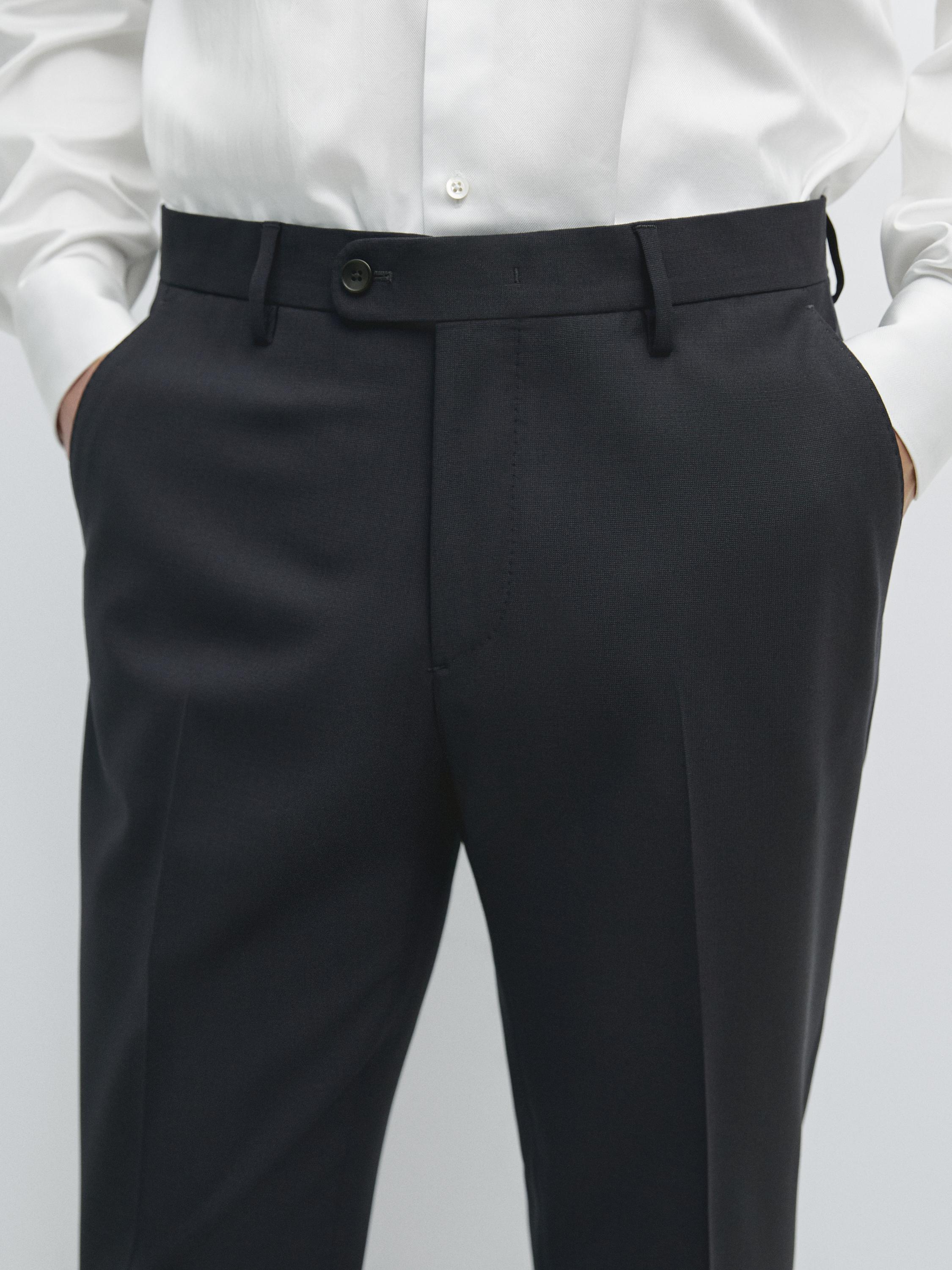 Cool wool blend suit trousers